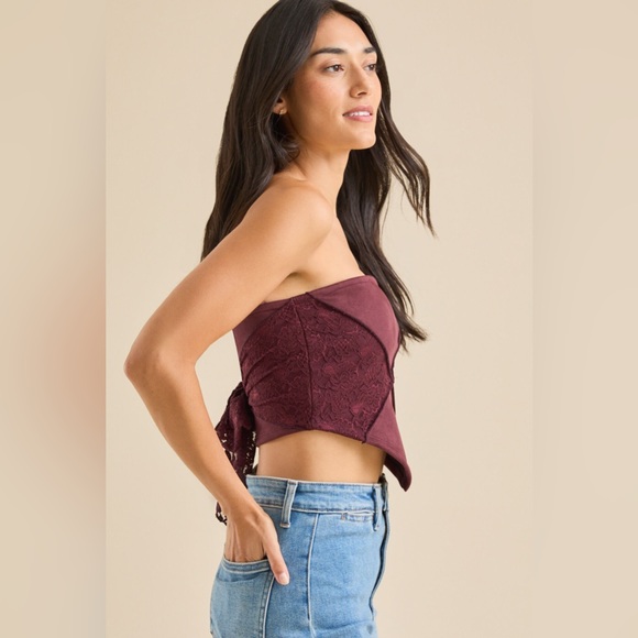 Altar’d State Jasmine Suede Lace Tube Top - Picture 2 of 7